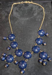 Vintage Statement Blue Bib Necklace