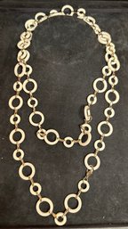 Vintage Mod White Plastic Chain Link Necklace