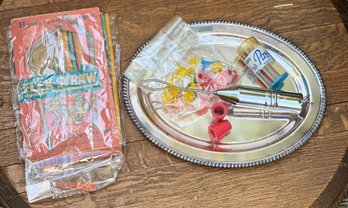 Vintage Tray With Party Items