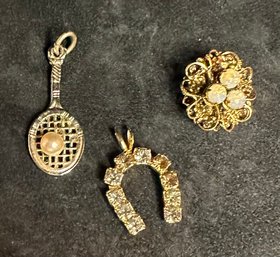 Vintage Necklace Pendants & Pin