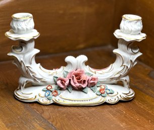 Antique FRANKENTHAL Porcelain Capodimonte Candle Holder - Double Arm