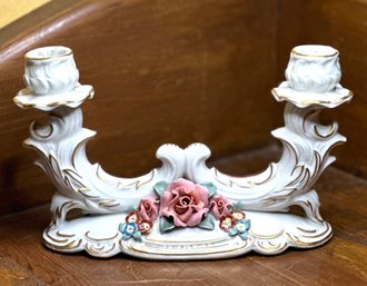 Antique FRANKENTHAL Porcelain Capodimonte Candle Holder - Double Arm