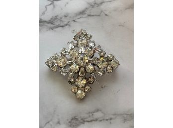 Vintage Clear Rhinestone Brooch