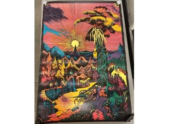 Vintage Original Black Light Poster Lost Horizons 1960's