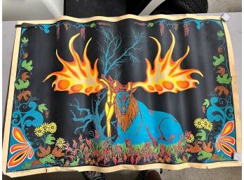 1970's  Original Vintage Black Light Poster Forest Fantasy AA Sales By RUSSELL