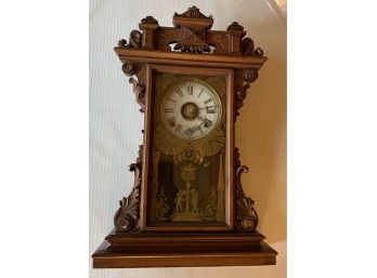 Antique 19th C. Renaissance Revival Walnut Case Mantle Clock