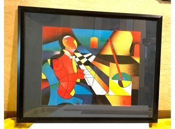 Framed C. Ryan Abstract Pianist Print