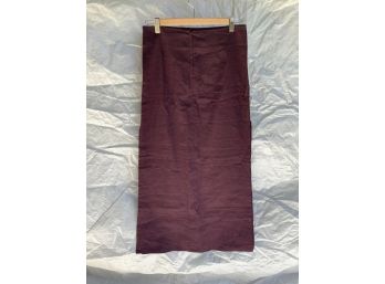Vintage Theroy Burgandy Thigh High Slit Skirt