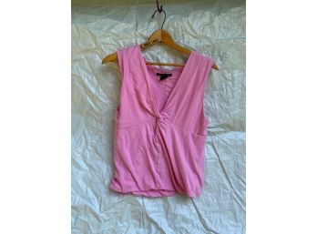 Vintage Scrunched Cotton Candy Pink Tank Blouse By Francois Girbaud