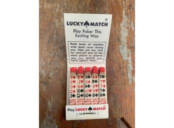 Vintage LUCKY MATCH POKER Matchbook