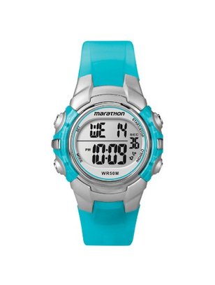 Timex Marathon Sports Watch Women's Round Digital Resin Made Water Resistant Blue