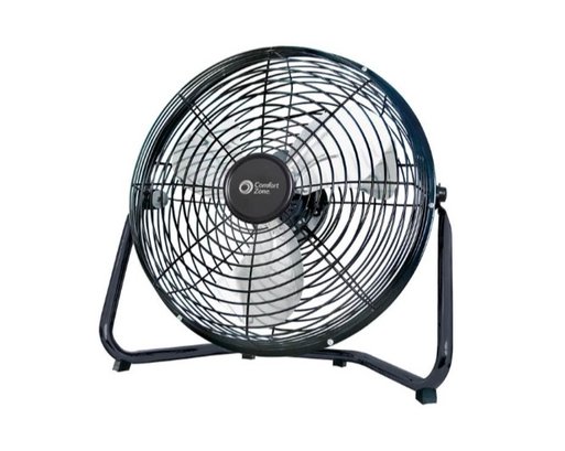 Comfort-zone 14' 3-speed Floor Fan With 180 Degree Adjustable Tilt Black