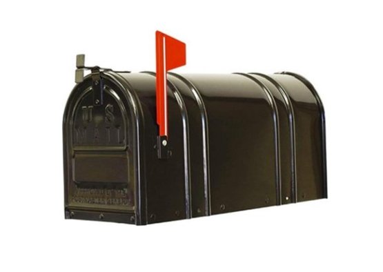 Fulton Galvanized Steel Rural Mailbox Black (ribbed)