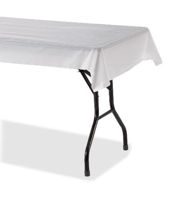 Genuine Joe Banquet-size Plastic Table Covers White 40' X 300' 4 Pack