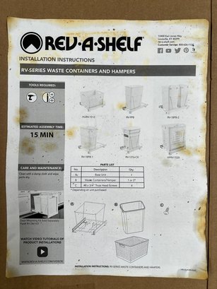 Rev A Shelf 35 Qt. White Double Pull-out Kitchen Waste Containers