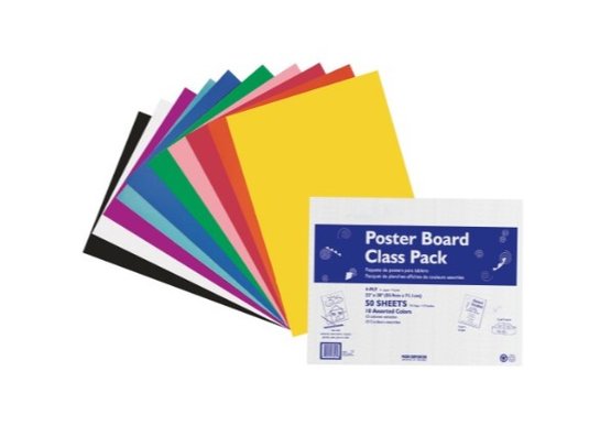 Pacon Poster Board Class Pack Assorted Colors 22' X 28' 50 Sheets