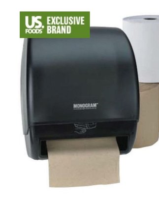 Monogram Hands-free Roll Towel Dispenser Translucent Black