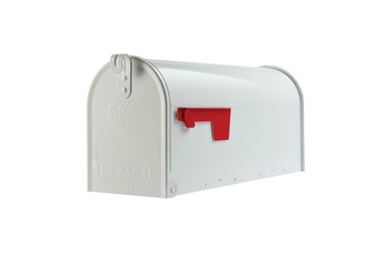 Gibraltar Mailbox Elite Medium, Steel, Post Mount, White Galvanized