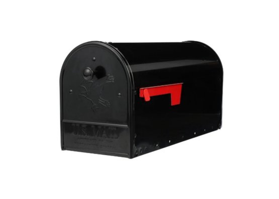Galvanized Double Door Mailbox Black