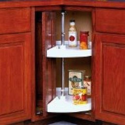 Knape & Vogt 2-shelf Pie Cut Door Mount Lazy Susan White 24' X 24' X 33'