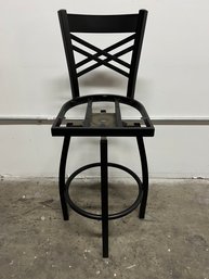 Black Metal Swivel Barstool