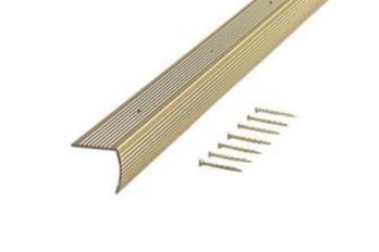 MD Satin Brass Fluted Stair Edging 26' 4 Pack