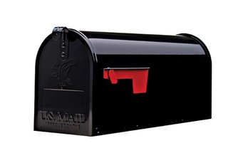 Gibraltar Galvanized Steel Post Mount Mailbox Elite Medium Black 2 Pack