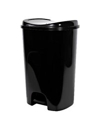Hefty Step-on Kitchen Garbage Can High Polish Black 13 Gallon 2 Pack