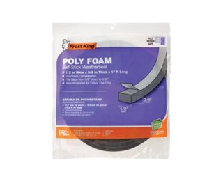 Frost King Poly Foam Weather Seal Charcoal 17' X 0.38'