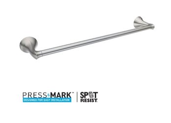 Moen 24' Towel Bar With Press And Mark Brushed Nickel