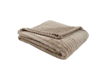 Monarch Ultra Soft Ribbed Throw Blanket 60' X 50' Beige