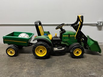 John Deere Power Wheel Tractor With Trailer