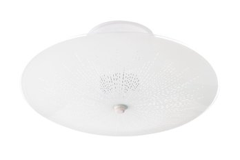 Wide Flush Mount Bowl Ceiling Fixture Whie 12'