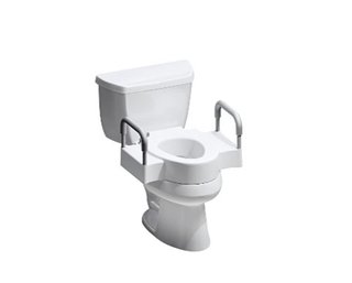 Elongated/round Raised Plastic Closed Front Toilet Seat With Support Arms