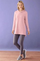 Chadwicks Hooded 2-pocket Knit Tunic Pink Size Medium 2 Count