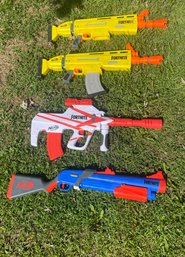 Lot Of 4 Large FORTNITE NERF Guns