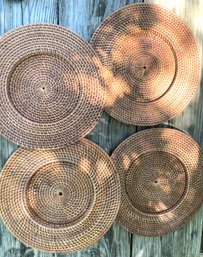 4 Woven Charger Plates- Great For Decor