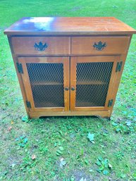 Mesh Front Wood Storage  Cabinet