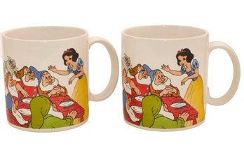 2 Vintage Disney Classic Snow White & 7 Dwarfs Mug -50th Anniversary