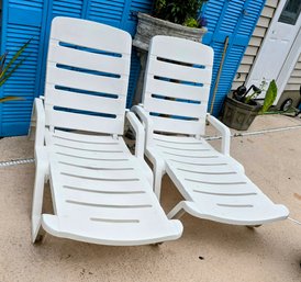 Adjustable Folding Patio Chaise Deck Chair Lounger 5 Position Recliner  Lot#1of 2