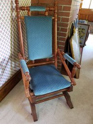 Beautiful Vintage Solid Wood Cushioned Rocker - 21x21x40H