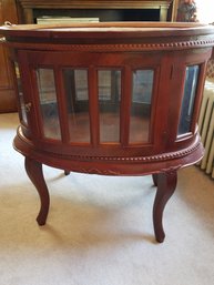 Unique Vintage Wood/glass Curio Cabinet W/removable Serving Tray