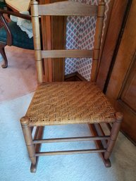 Cute Wood Caned Rocking Chair - 18x28x32H