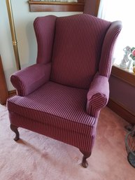 Well Made Winged Back Burgundy Chair By Hallagan Furniture - 31x27x40