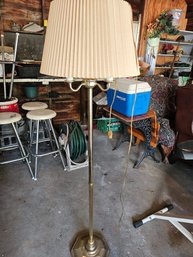 Brass Colored Floor Lamp W/shade