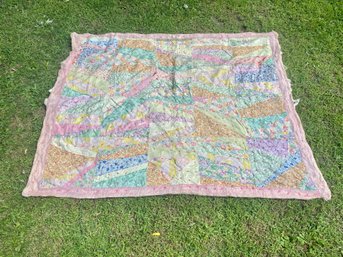 Old Patchwork Twin Blanket- Needs Some Repair