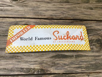 SUCHARD Switzerland Candy Tin Sign Topper