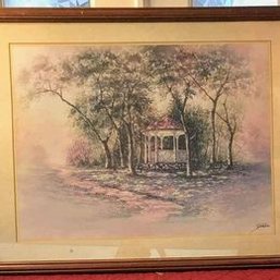 Joe Sambataro Framed Print Painting Gazebo In The Shade