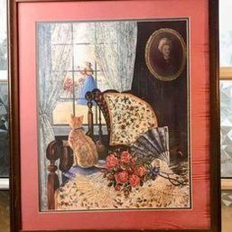 Peeping Tom By Glynda Turley Painting, Print Framed Art 1988