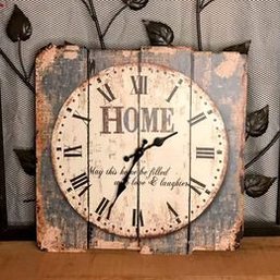 Stonebriar Worn Finish Rustic 15' Square White Wall Clock Battery Operated